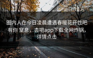 圈内人在今日凌晨遭遇春暖花开性吧有你 窒息，杏吧app下载全网炸锅，详情点击